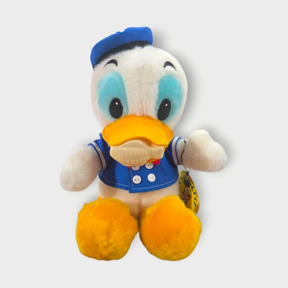 1970s NWT Disney Plush Doll Vintage Donald Duck "25cm" Retro Sun and Star Rare - Picture 1 of 9
